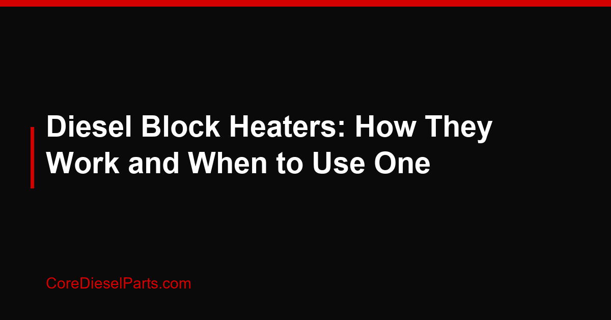 Diesel Block Heaters: How They Work and When to Use One