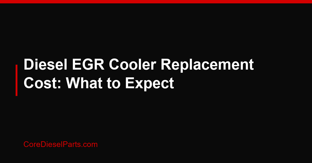 Diesel EGR Cooler Replacement Cost: What to Expect