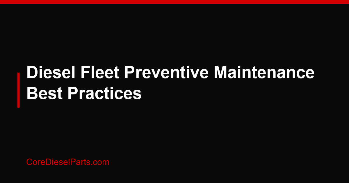 Diesel Fleet Preventive Maintenance Best Practices