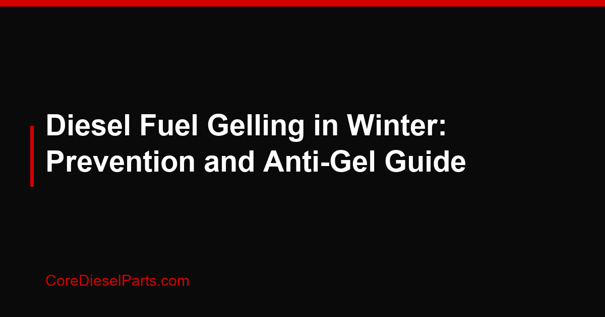 Diesel Fuel Gelling in Winter: Prevention and Anti-Gel Guide