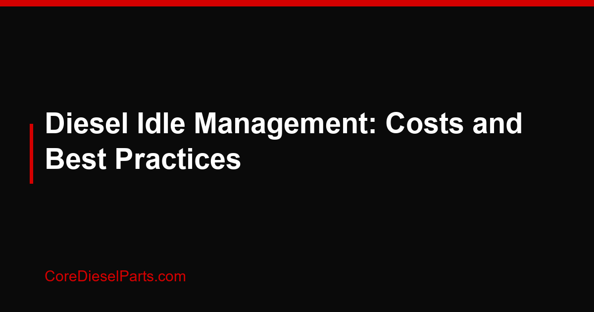 Diesel Idle Management: Costs and Best Practices