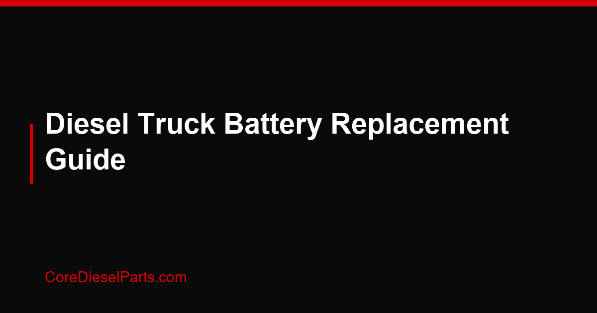 Diesel Truck Battery Replacement Guide