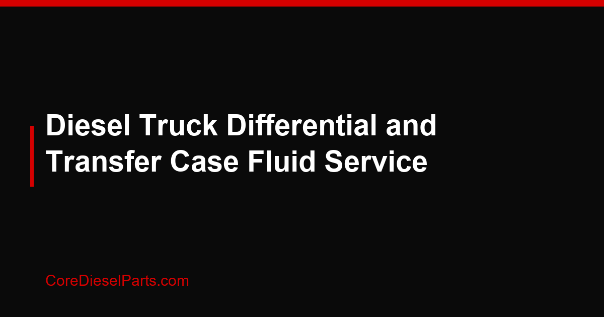 Diesel Truck Differential and Transfer Case Fluid Service