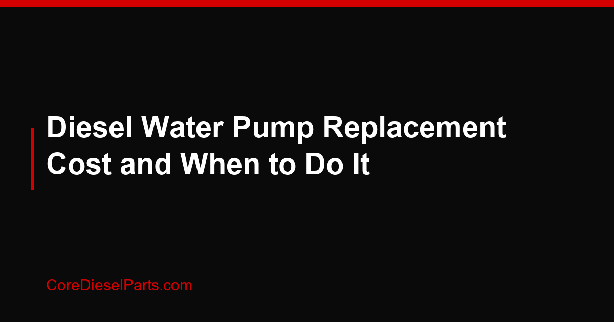 Diesel Water Pump Replacement Cost and When to Do It