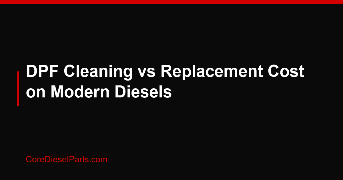DPF Cleaning vs Replacement Cost on Modern Diesels