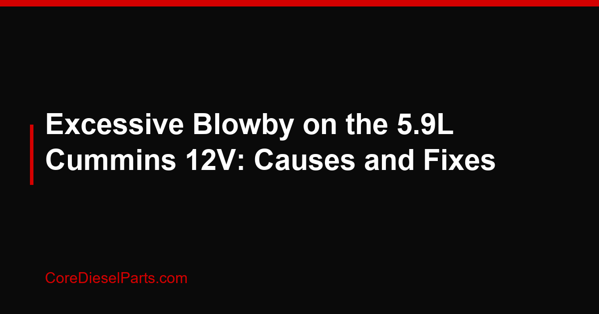 Excessive Blowby on the 5.9L Cummins 12V: Causes and Fixes