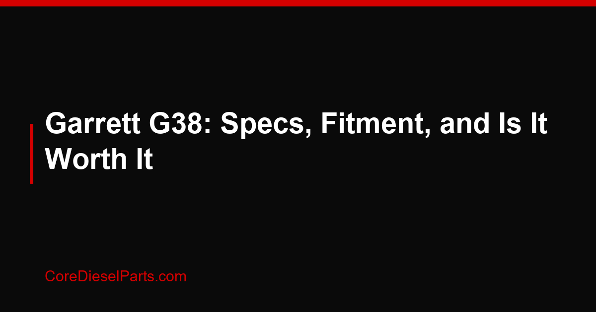 Garrett G38: Specs, Fitment, and Is It Worth It