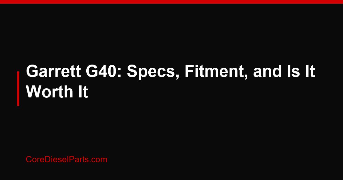 Garrett G40: Specs, Fitment, and Is It Worth It