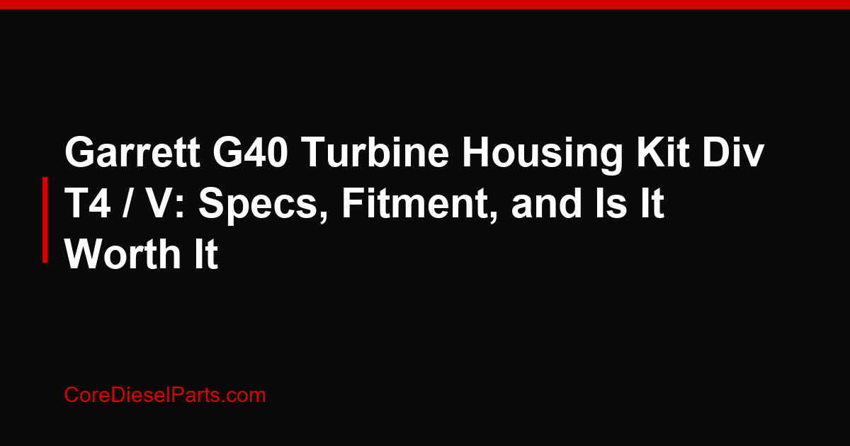 Garrett G40 Turbine Housing Kit Div T4 / V: Specs, Fitment, and Is It Worth It