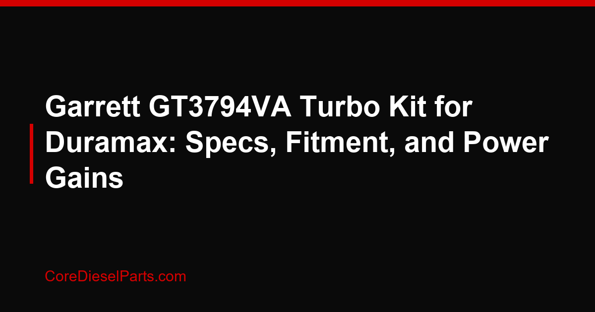 Garrett GT3794VA Turbo Kit for Duramax: Specs, Fitment, and Power Gains