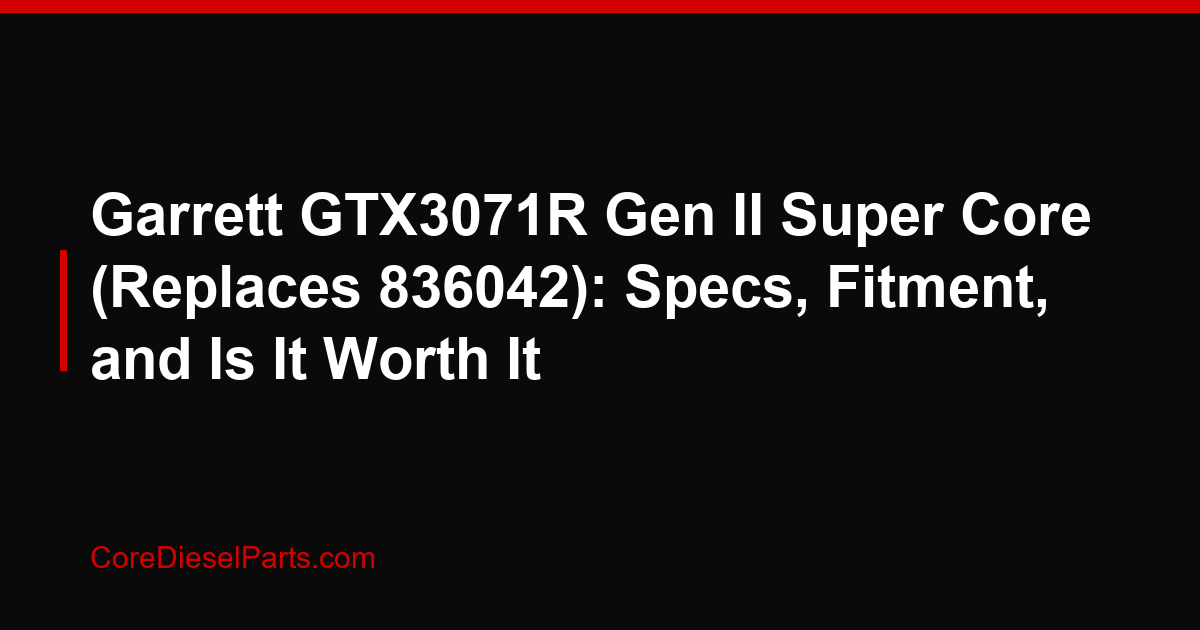 Garrett GTX3071R Gen II Super Core (Replaces 836042): Specs, Fitment, and Is It Worth It
