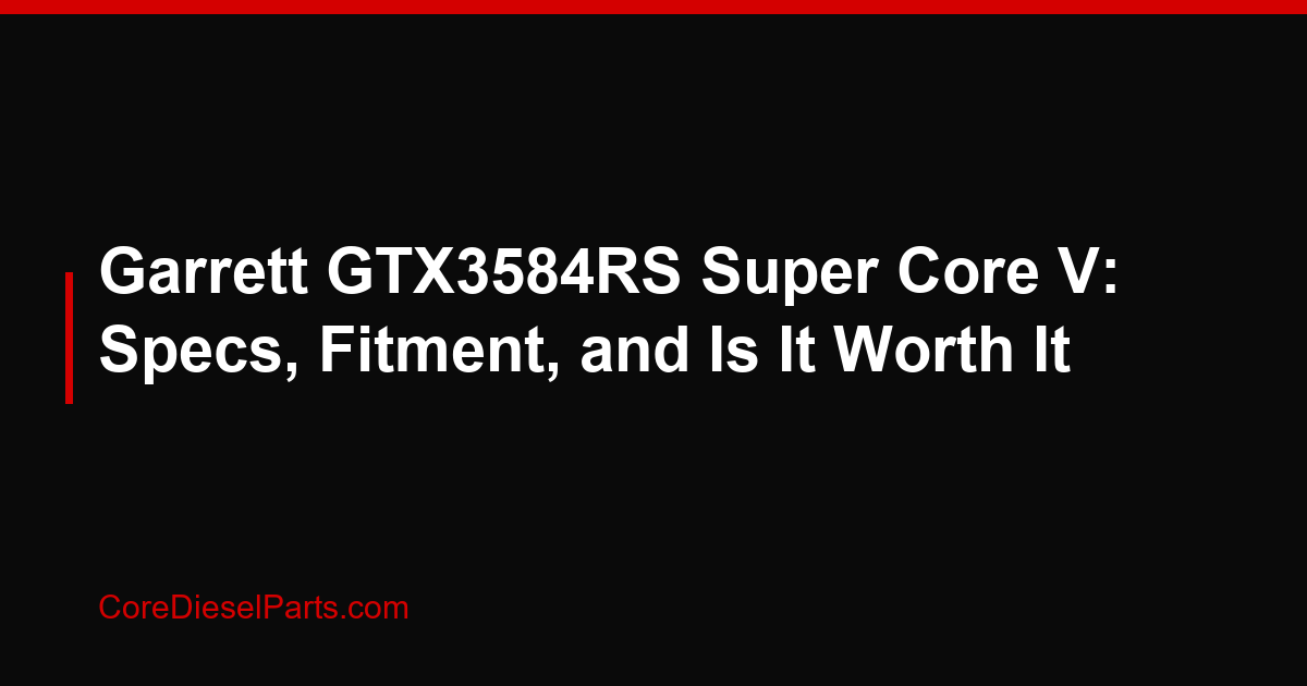 Garrett GTX3584RS Super Core V: Specs, Fitment, and Is It Worth It