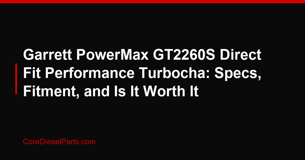 Garrett PowerMax GT2260S Direct Fit Performance Turbocha: Specs, Fitment, and Is It Worth It