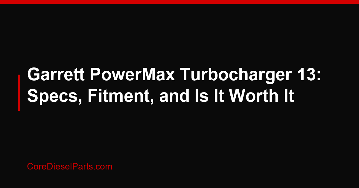 Garrett PowerMax Turbocharger 13: Specs, Fitment, and Is It Worth It