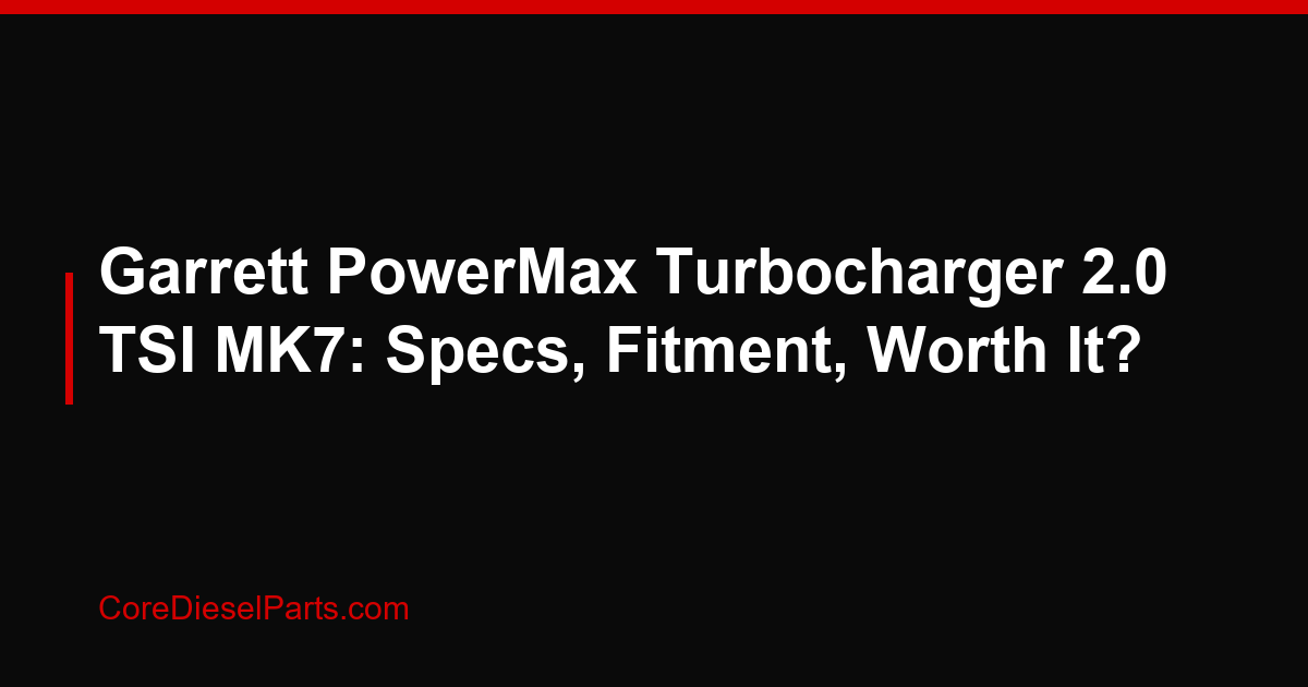 Garrett PowerMax Turbocharger 2.0 TSI MK7: Specs, Fitment, Worth It?
