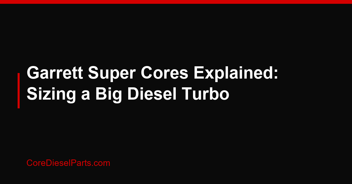 Garrett Super Cores Explained: Sizing a Big Diesel Turbo