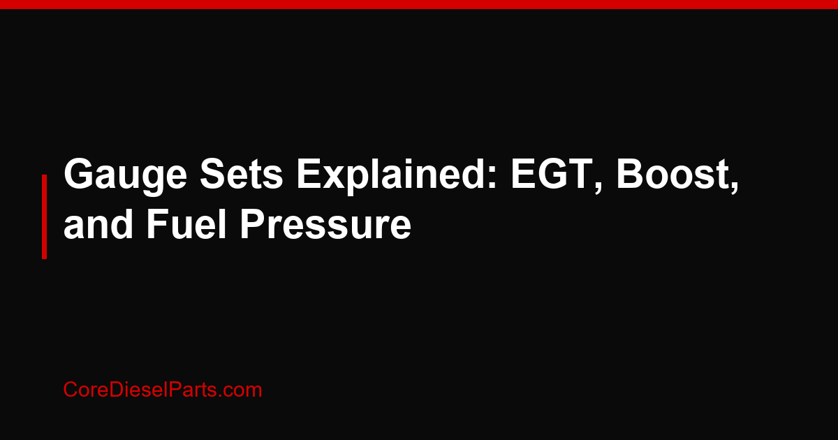 Gauge Sets Explained: EGT, Boost, and Fuel Pressure