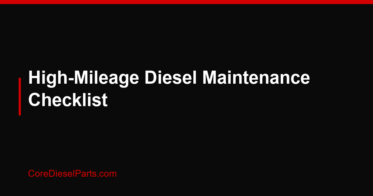 High-Mileage Diesel Maintenance Checklist