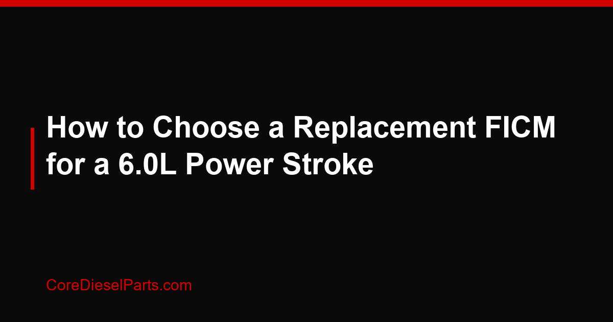 How to Choose a Replacement FICM for a 6.0L Power Stroke