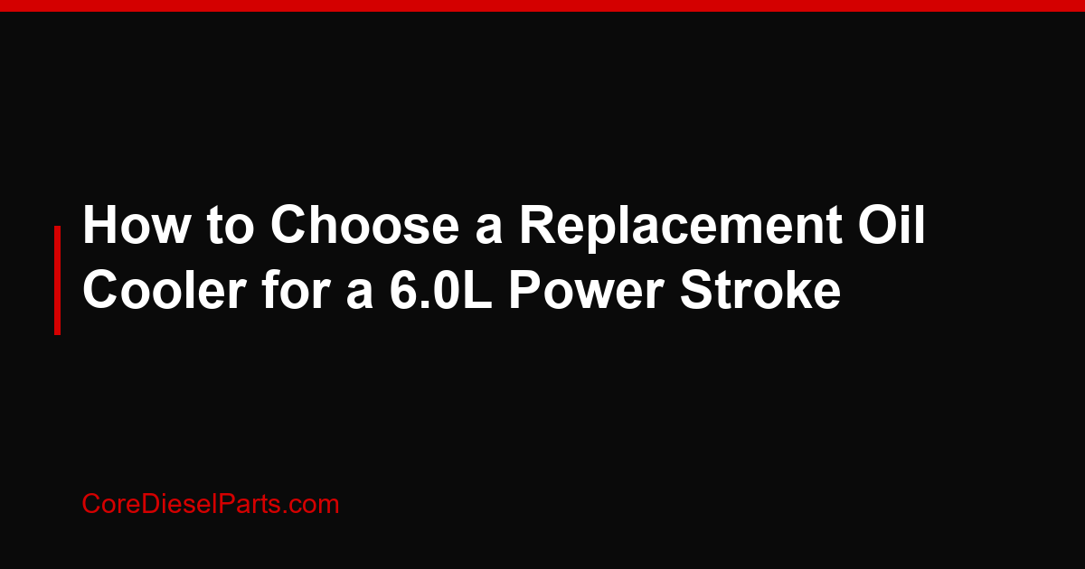 How to Choose a Replacement Oil Cooler for a 6.0L Power Stroke