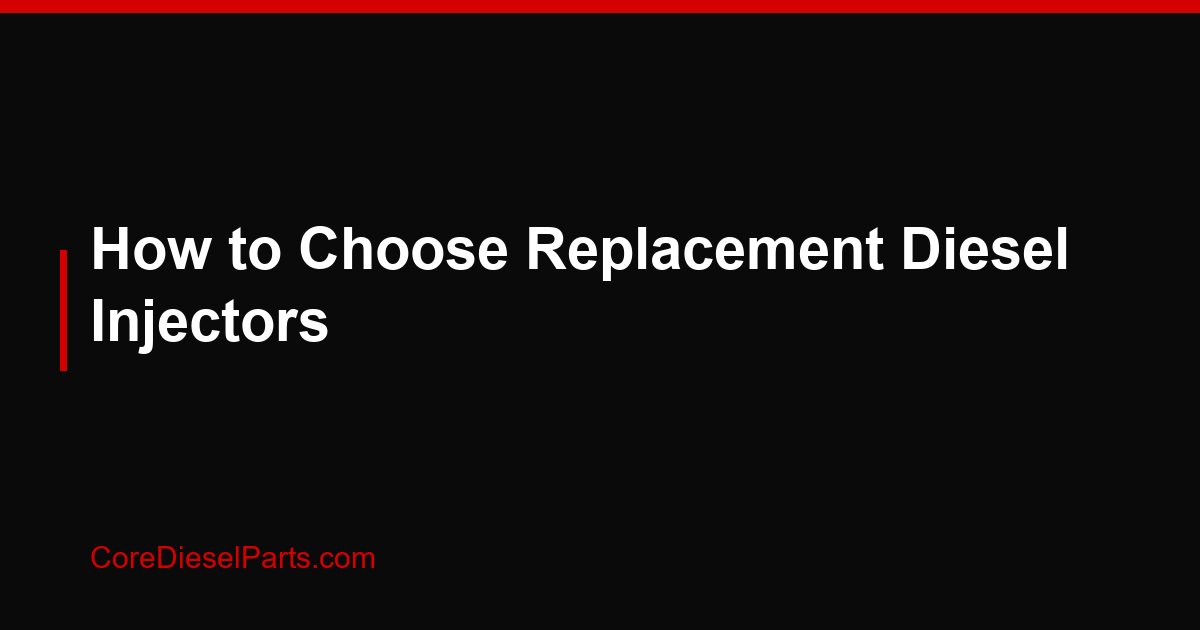 How to Choose Replacement Diesel Injectors