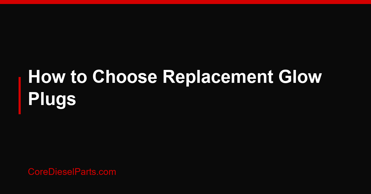 How to Choose Replacement Glow Plugs