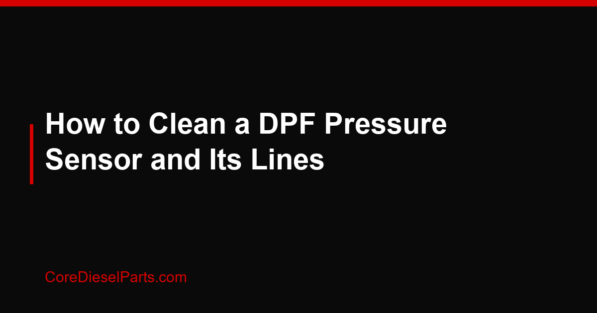 How to Clean a DPF Pressure Sensor and Its Lines