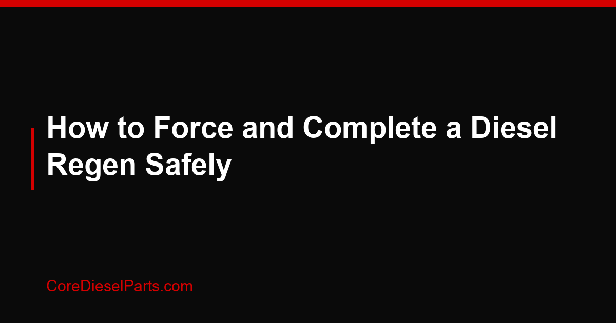 How to Force and Complete a Diesel Regen Safely