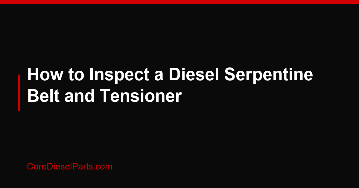 How to Inspect a Diesel Serpentine Belt and Tensioner