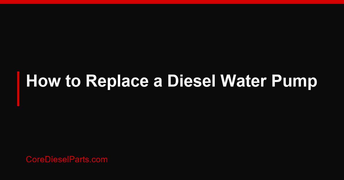 How to Replace a Diesel Water Pump