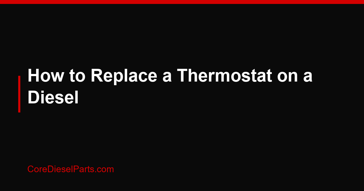 How to Replace a Thermostat on a Diesel