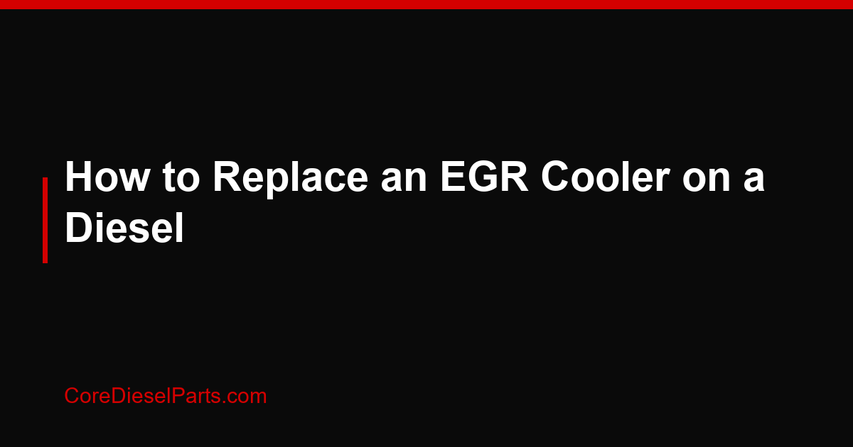 How to Replace an EGR Cooler on a Diesel
