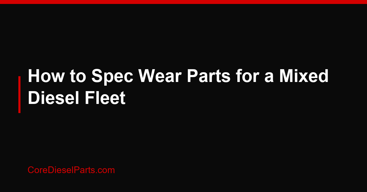 How to Spec Wear Parts for a Mixed Diesel Fleet