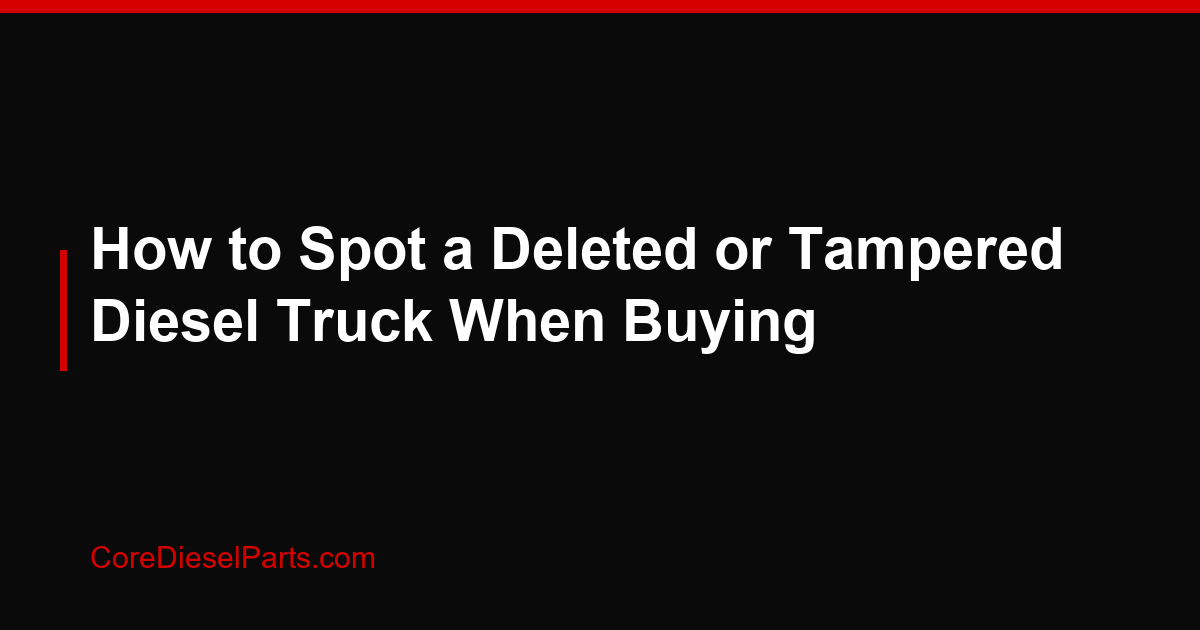 How to Spot a Deleted or Tampered Diesel Truck When Buying