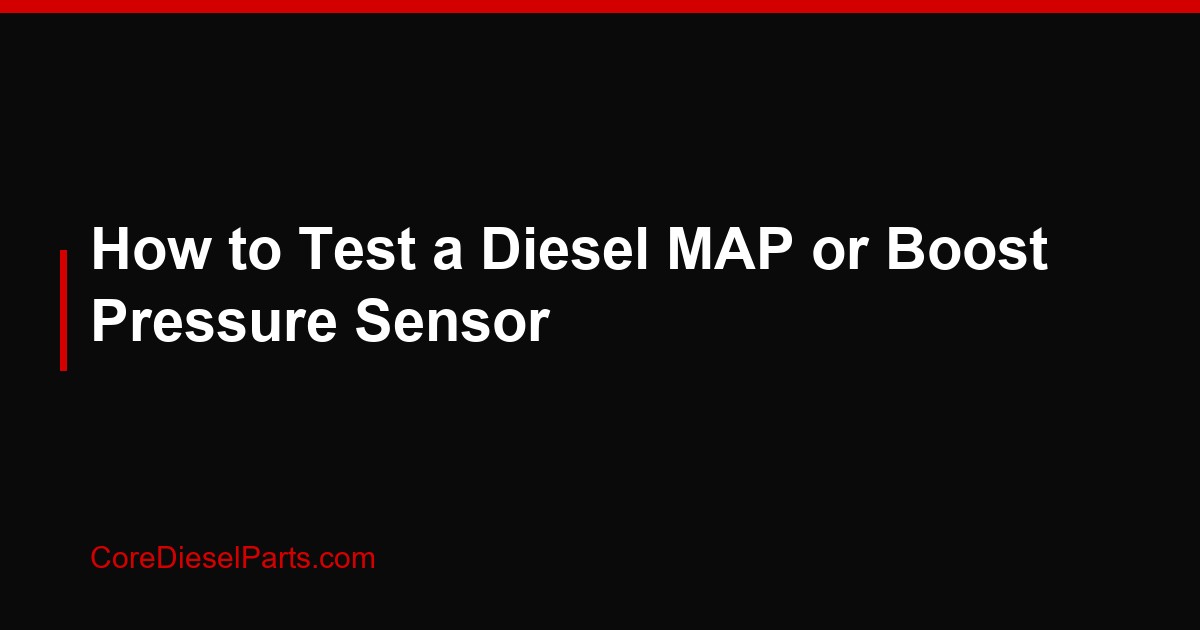 How to Test a Diesel MAP or Boost Pressure Sensor