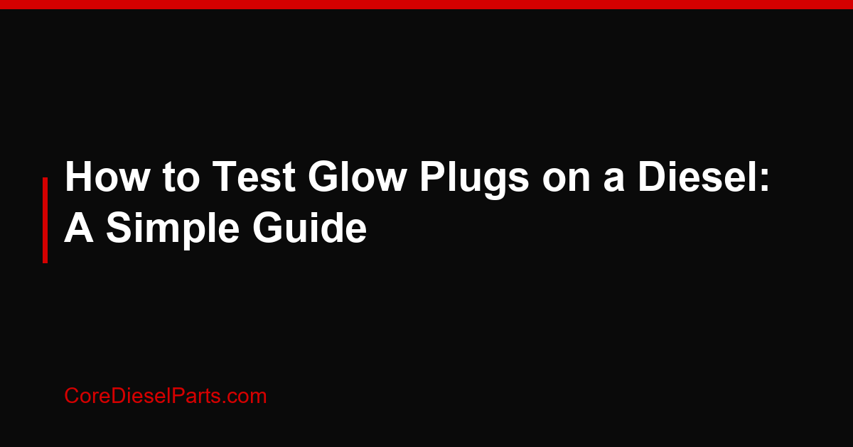 How to Test Glow Plugs on a Diesel: A Simple Guide