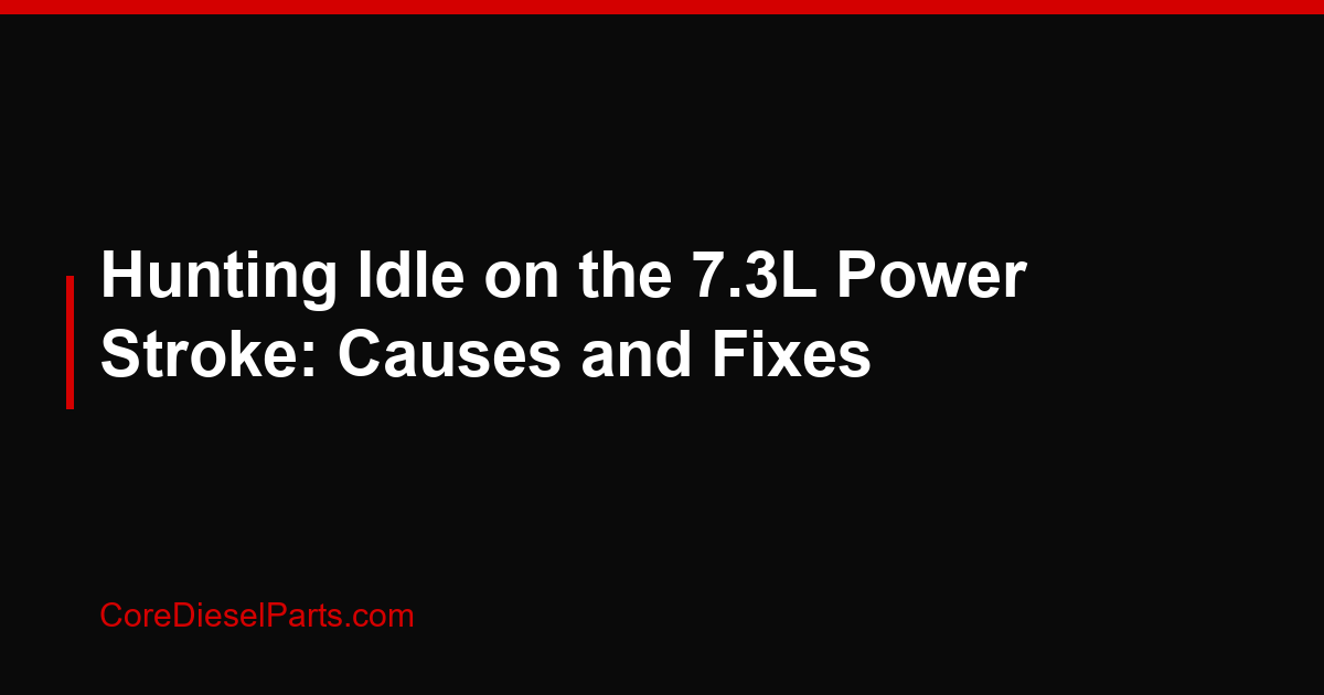 Hunting Idle on the 7.3L Power Stroke: Causes and Fixes