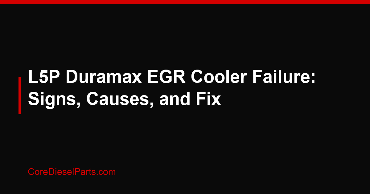 L5P Duramax EGR Cooler Failure: Signs, Causes, and Fix