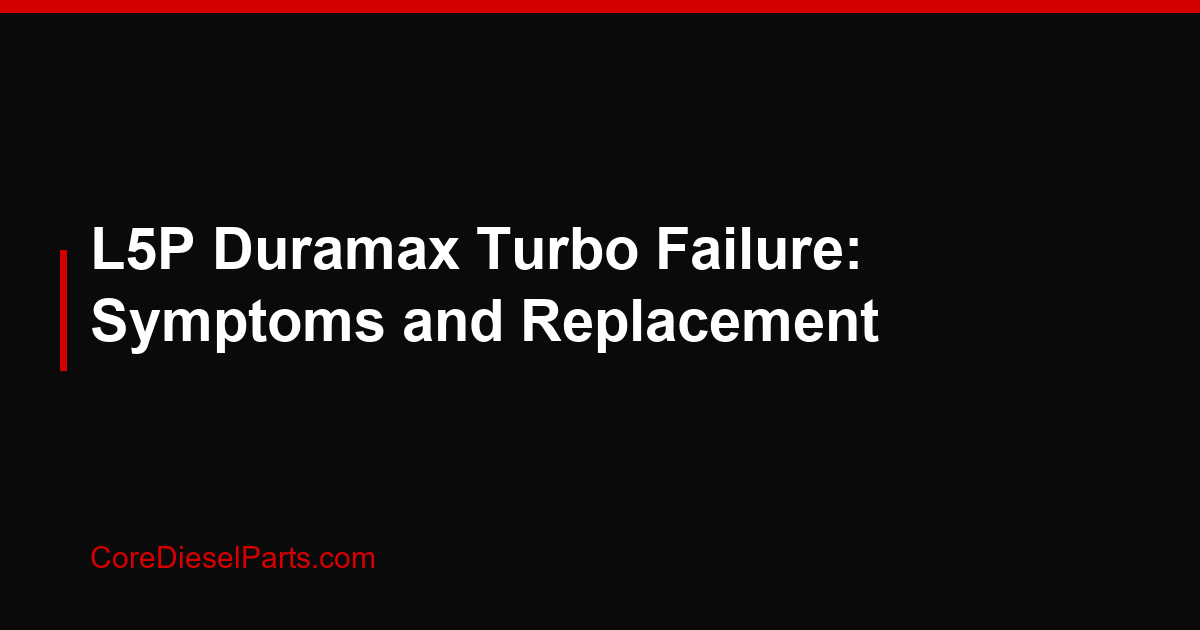 L5P Duramax Turbo Failure: Symptoms and Replacement