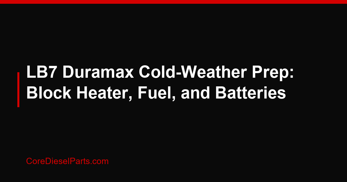 LB7 Duramax Cold-Weather Prep: Block Heater, Fuel, and Batteries