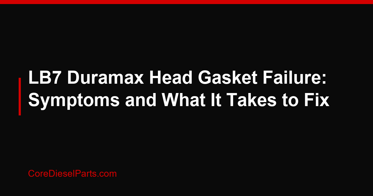LB7 Duramax Head Gasket Failure: Symptoms and What It Takes to Fix