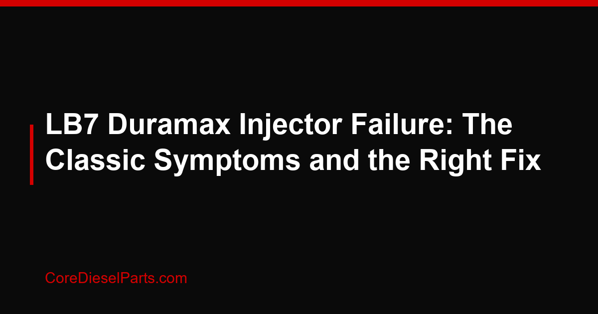 LB7 Duramax Injector Failure: The Classic Symptoms and the Right Fix