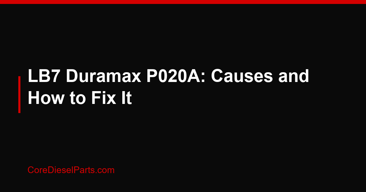 LB7 Duramax P020A: Causes and How to Fix It