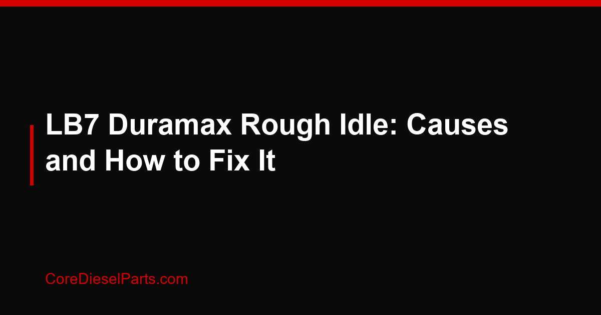 LB7 Duramax Rough Idle: Causes and How to Fix It