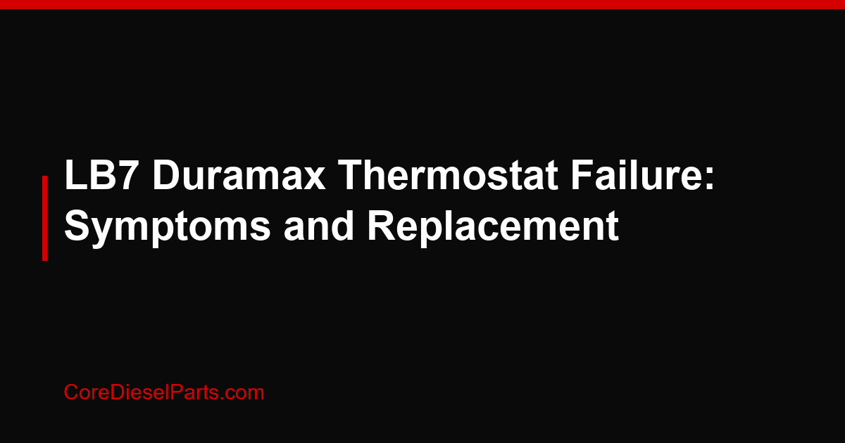 LB7 Duramax Thermostat Failure: Symptoms and Replacement