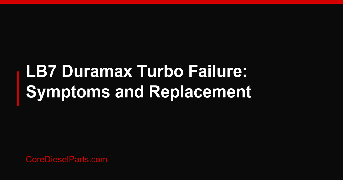 LB7 Duramax Turbo Failure: Symptoms and Replacement