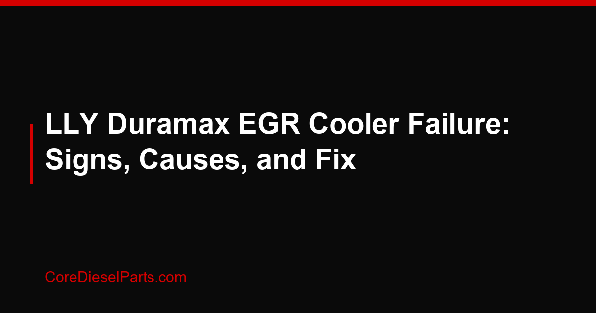 LLY Duramax EGR Cooler Failure: Signs, Causes, and Fix
