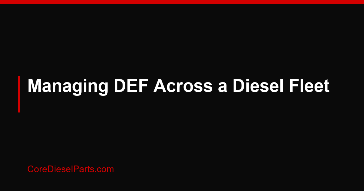 Managing DEF Across a Diesel Fleet