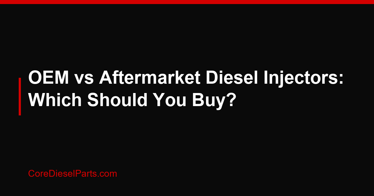 OEM vs Aftermarket Diesel Injectors: Which Should You Buy?