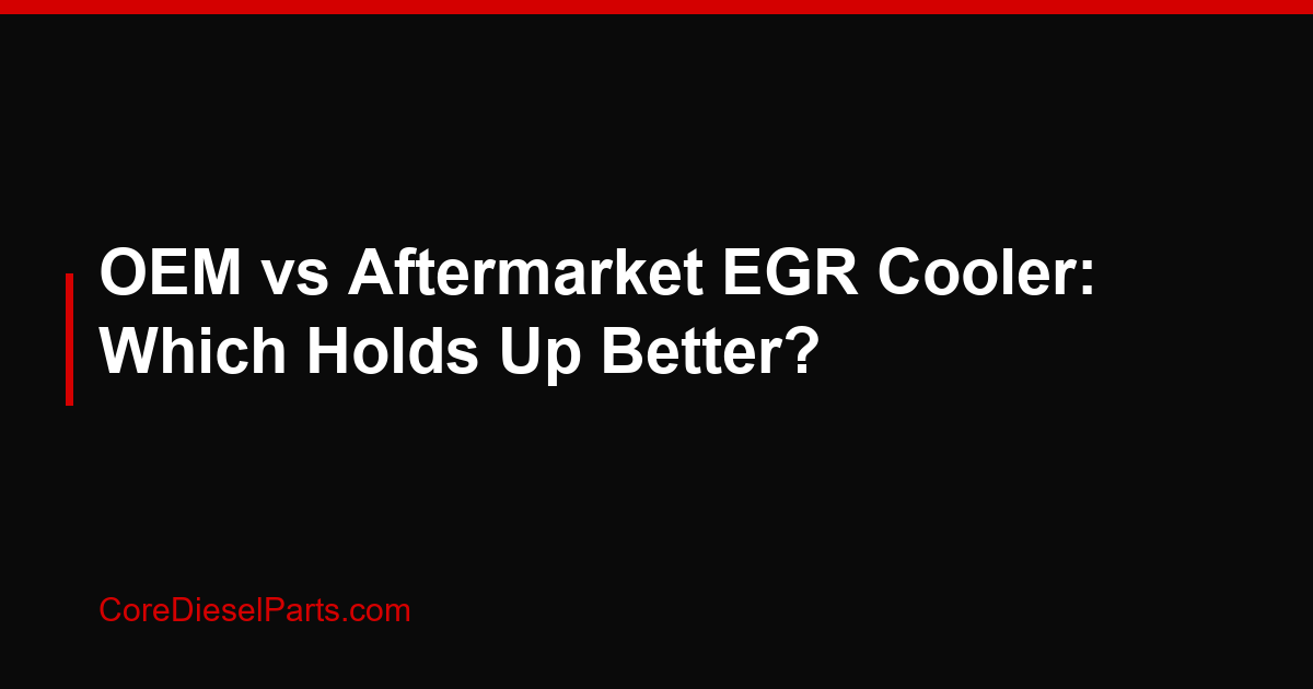 OEM vs Aftermarket EGR Cooler: Which Holds Up Better?